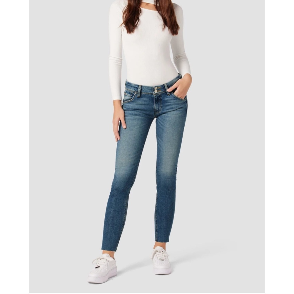 Hudson Collin Distressed Raw Hem Skinny Jeans